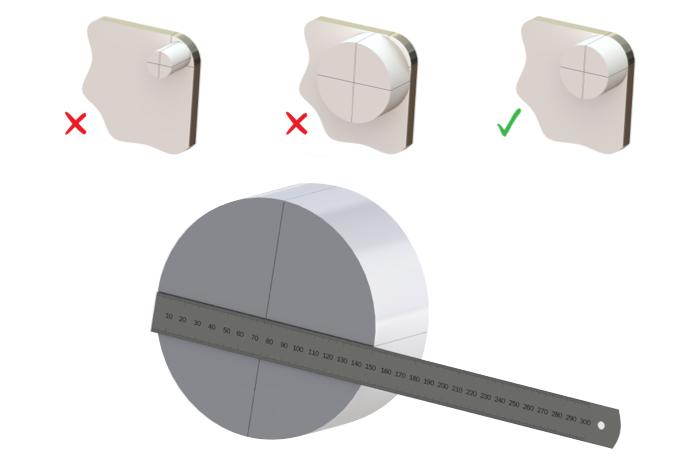 Using an Item to Measure a Corner Radius