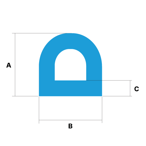 Custom D Seal Drawing With Measurements Custom D Seal Drawing With Measurements