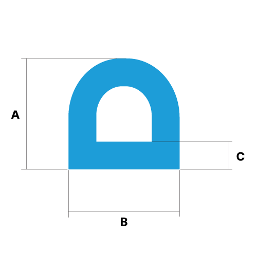 Custom D Seal Drawing With Measurements