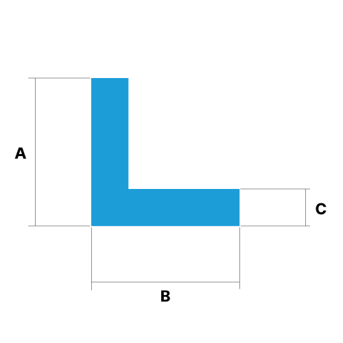 Custom L Shaped Rubber Seal Drawing with Dimensions