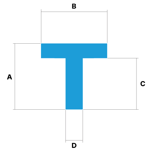 T Shaped Seal Drawing with Dimensions