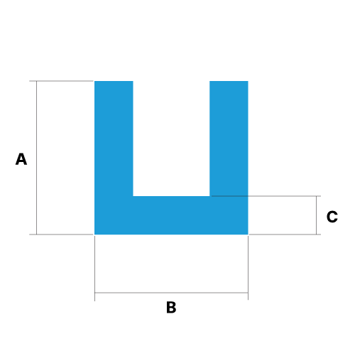 Custom Rubber U Channel with Square Bottom