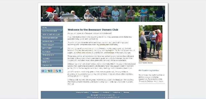 Bessacarr Owners Club Website Screenshot
