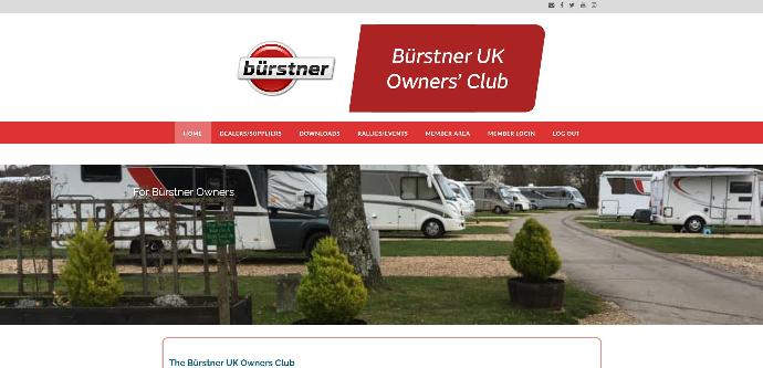 Burstner UK Owners Club Website Screenshot
