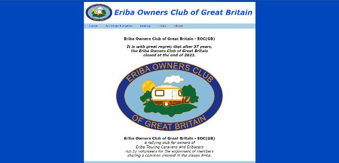 Eriba Owners Club Website Screenshot