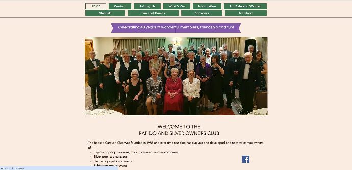 Rapido & Silver Owners Club Website Screenshot