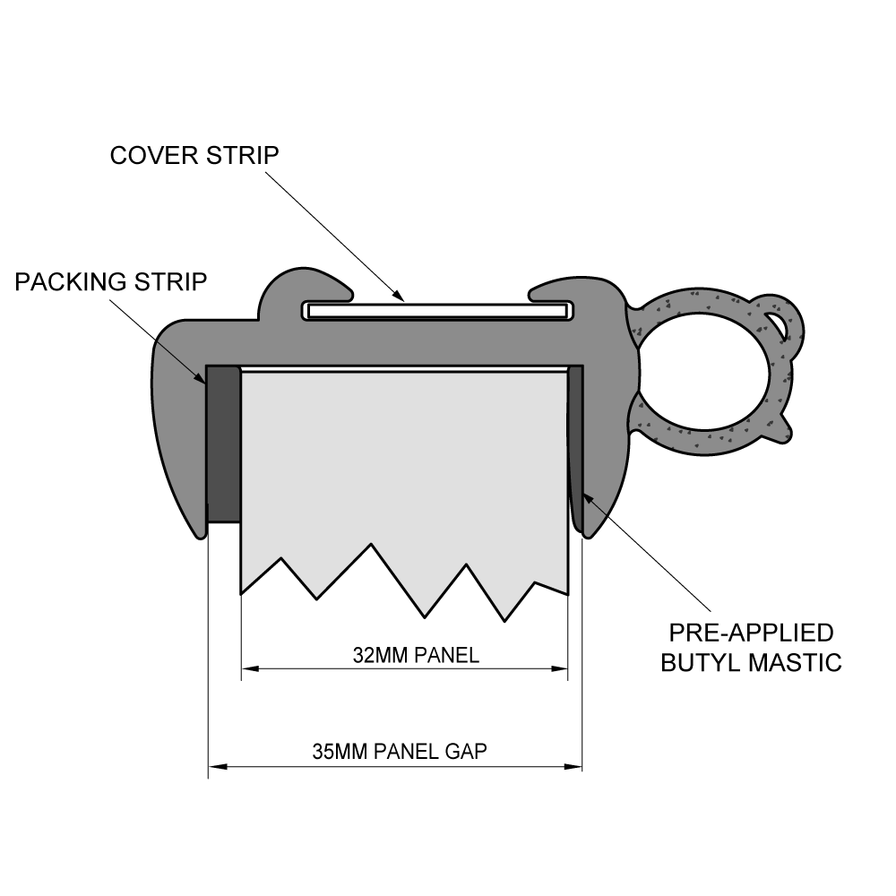 Using a packing piece of seal the gap on a caravan wall