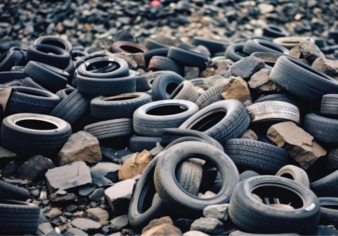 Landfill with Rubber Tyres