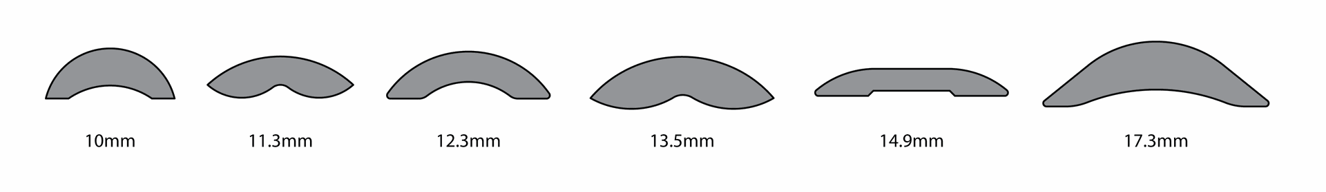 Different sizes of herzim trim Different sizes of herzim trim
