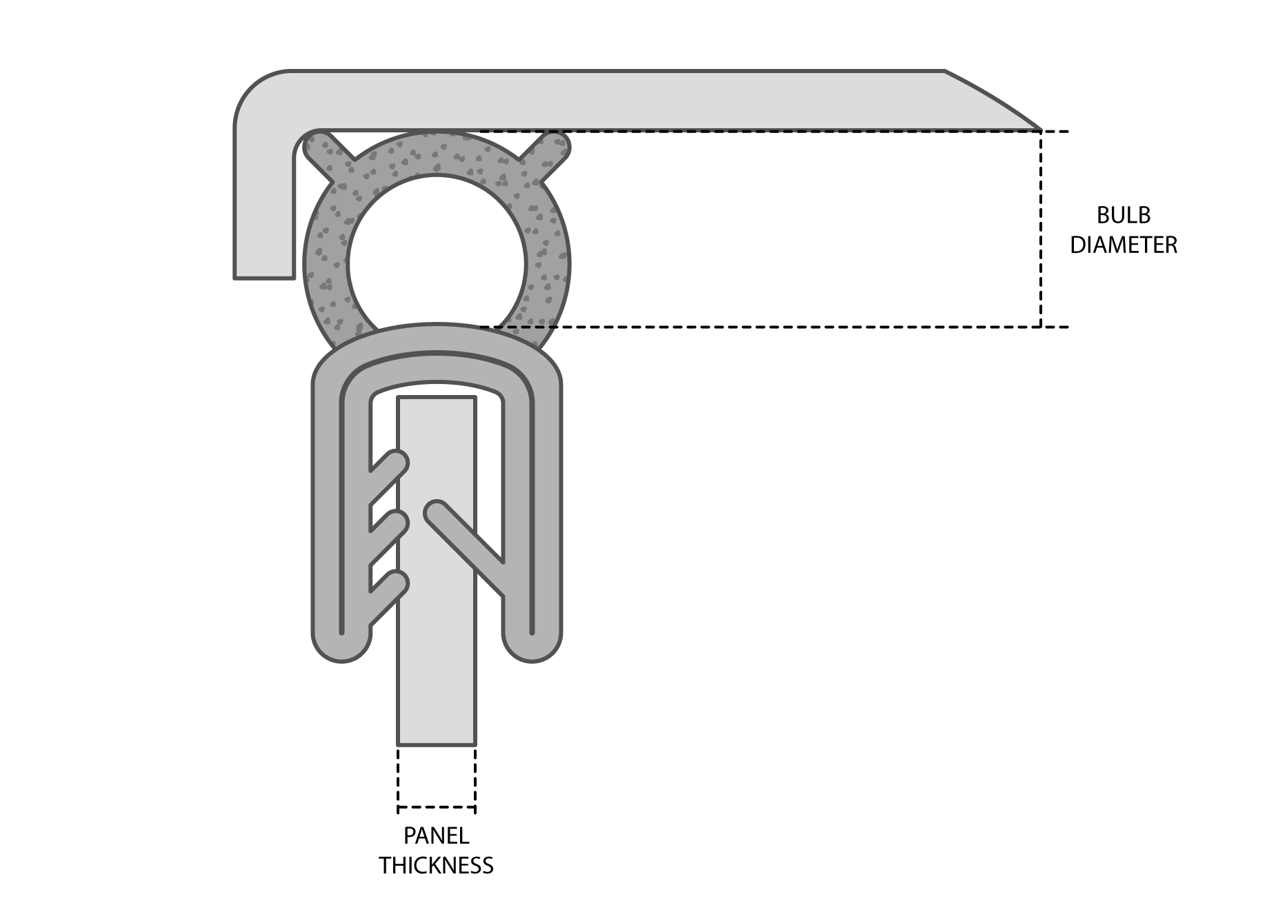 Edge Trim with Top Seal Drawing