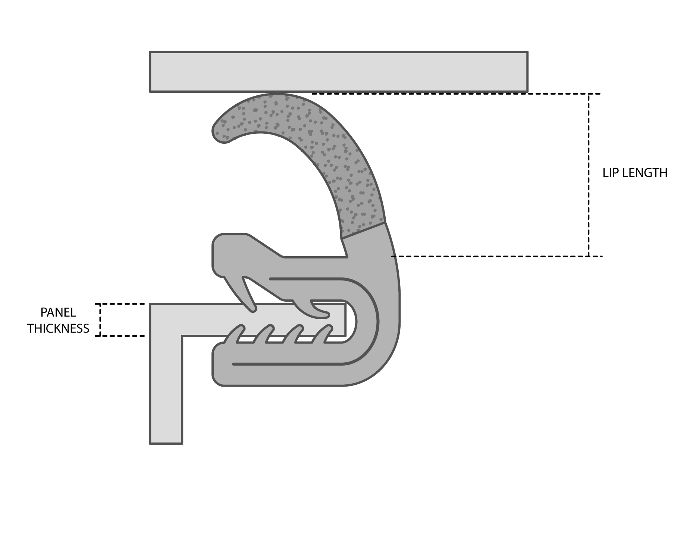 Edge Trim with Side Lip Seal Drawing Edge Trim with Side Lip Seal Drawing