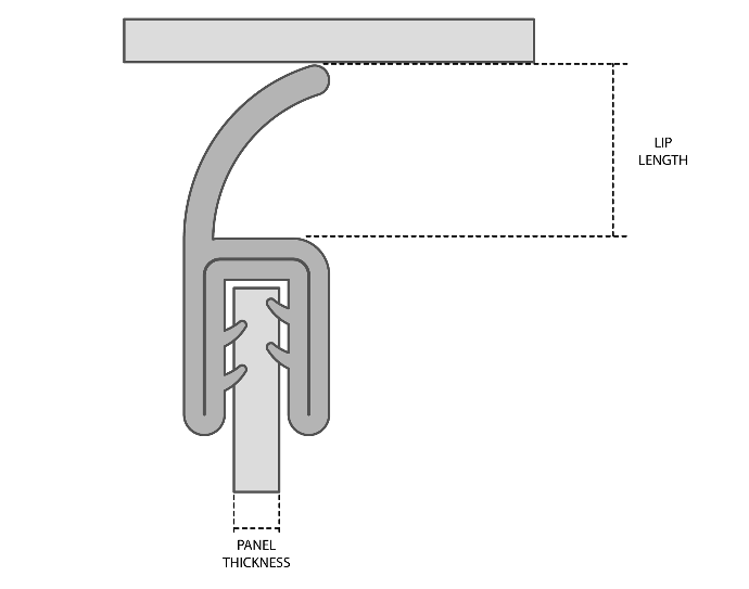 Edge Trim with Top Lip Seal Drawing Edge Trim with Top Lip Seal Drawing