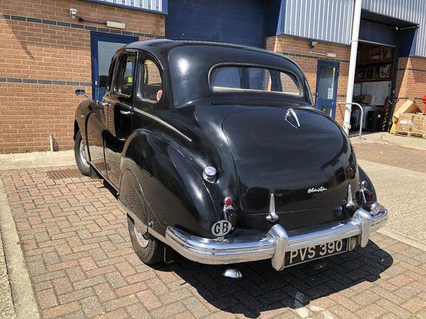 Photograph of the back of an Austin A70