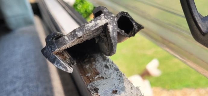 Caravan window seal fitted to a caravan wall