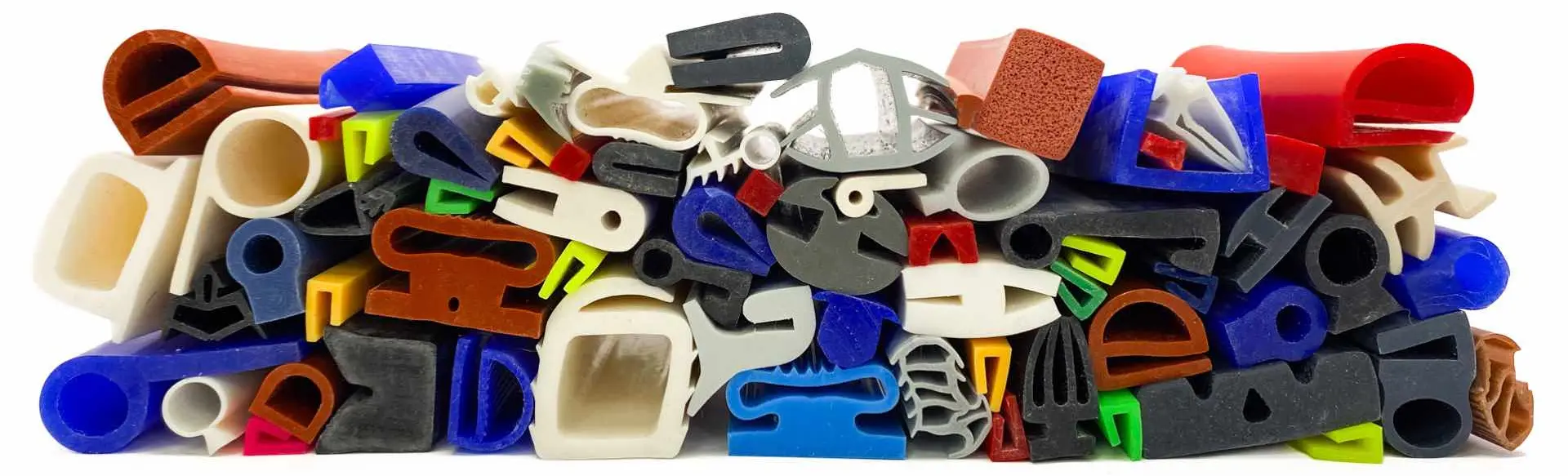 Silicone rubber extrusions in a range of colours Silicone rubber extrusions in a range of colours