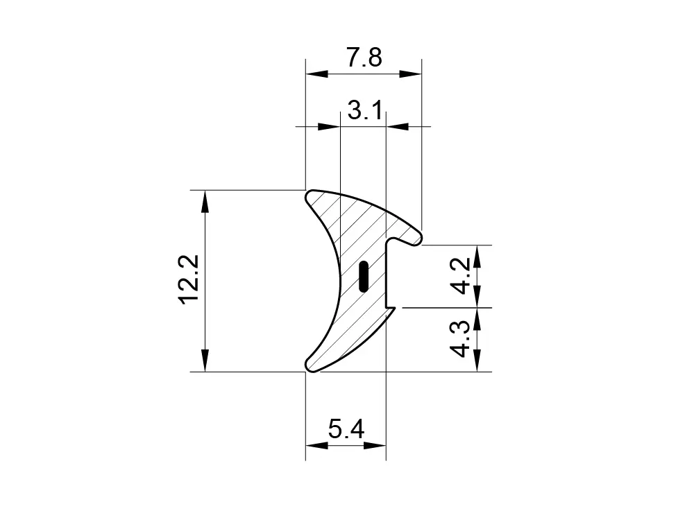 Dimension Drawing of a Wedge Gasket